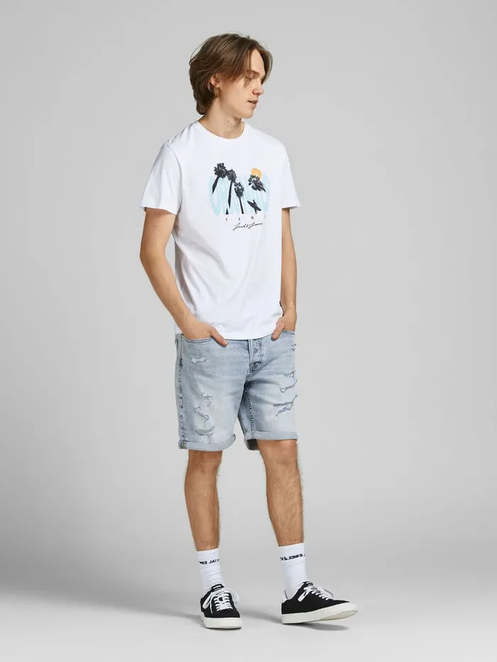 Denim Shorts JACK and JONES Mens RICK ORIGINAL AM 198 DENIM SHORTS Blue Blue Denim Online