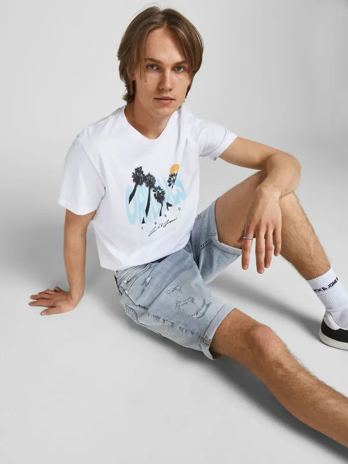 Denim Shorts JACK and JONES Mens RICK ORIGINAL AM 198 DENIM SHORTS Blue Blue Denim Online