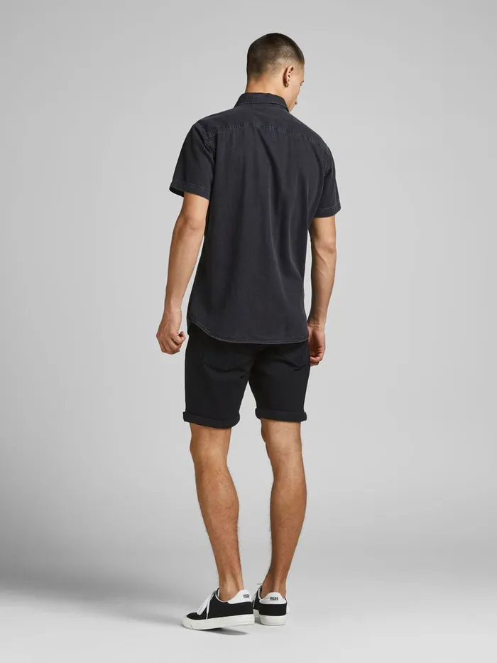 Denim Shorts JACK and JONES Mens RICK ORIGINAL NA 029 DENIM SHORTS Black Black Denim Cheap On Sale