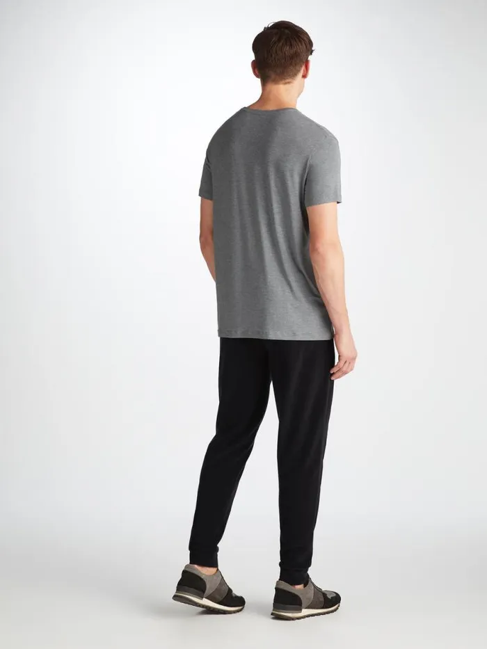 Derek Rose Casual Pants Men Sweatpants Isaac Terry Cotton Black