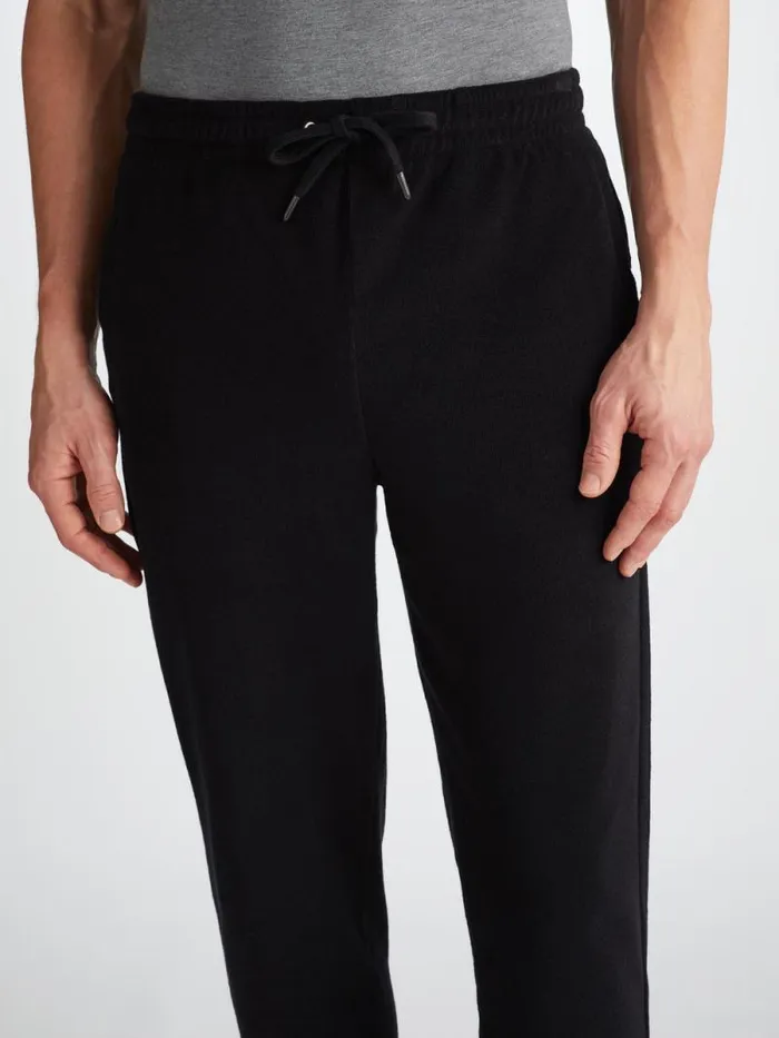 Derek Rose Casual Pants Men Sweatpants Isaac Terry Cotton Black