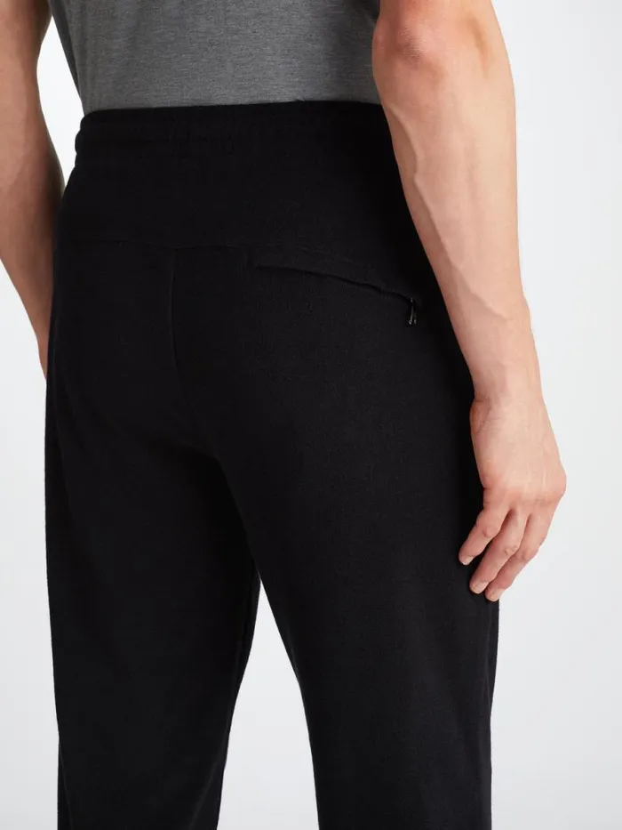 Derek Rose Casual Pants Men Sweatpants Isaac Terry Cotton Black