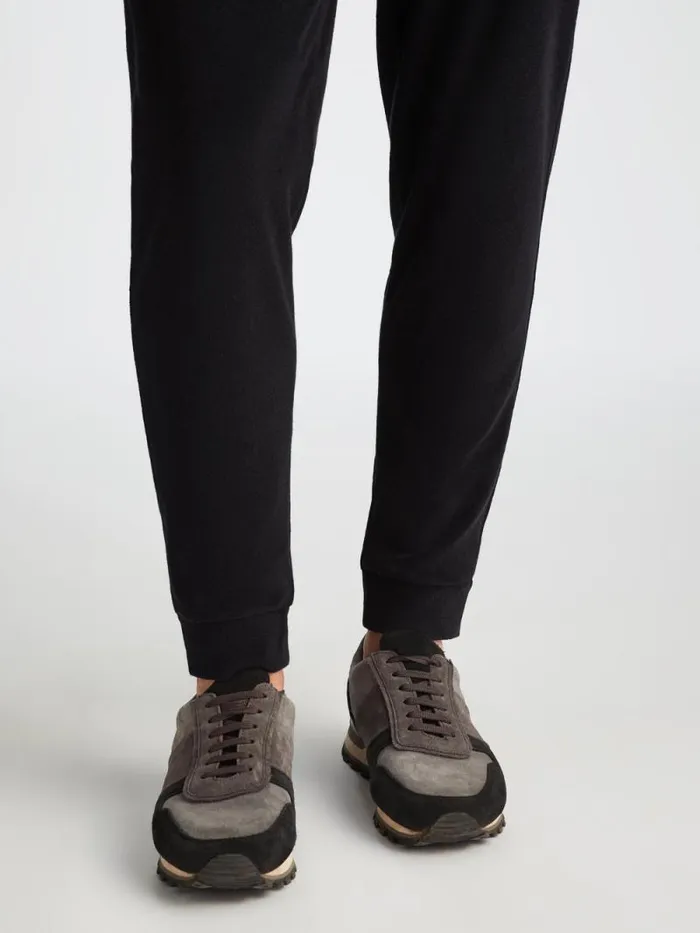Derek Rose Casual Pants Men Sweatpants Isaac Terry Cotton Black