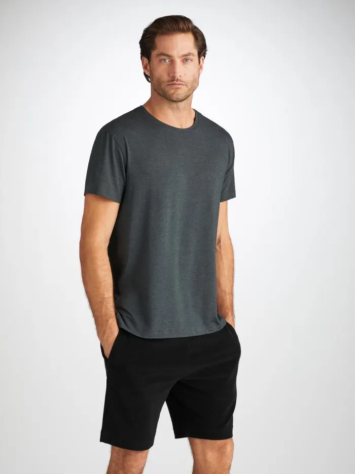 Derek Rose Casual Shorts Men Towelling Shorts Isaac Terry Cotton Black