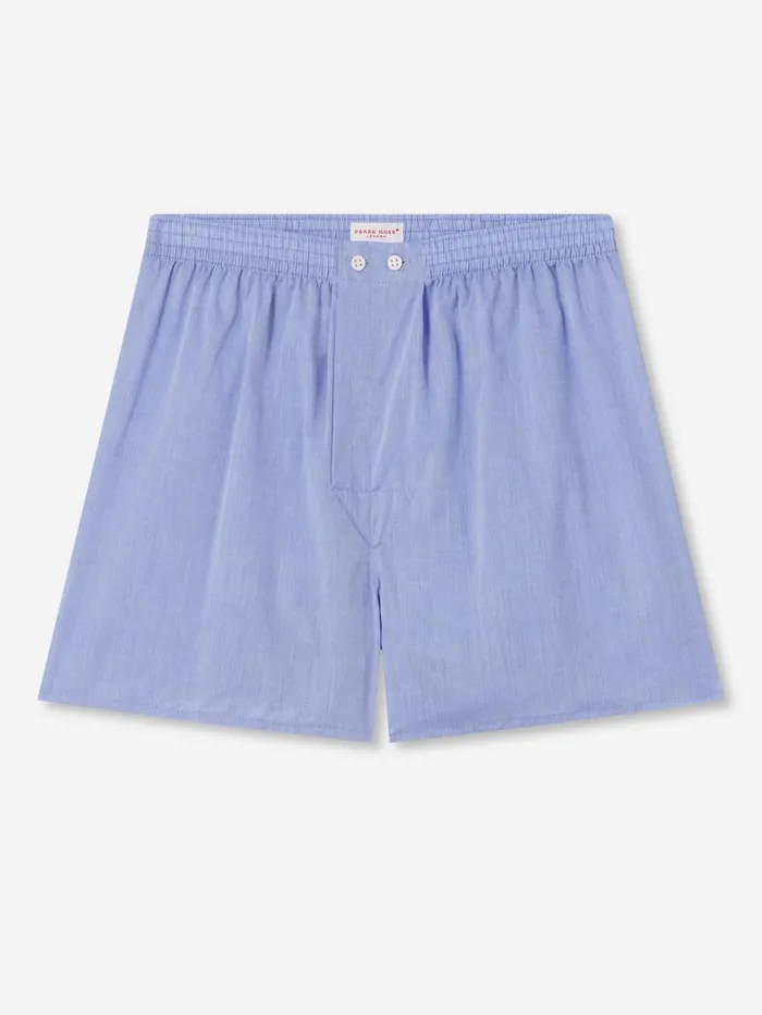 Derek Rose Classic Fit Boxer Shorts Men Classic Fit Boxers Amalfi Cotton Batiste Blue