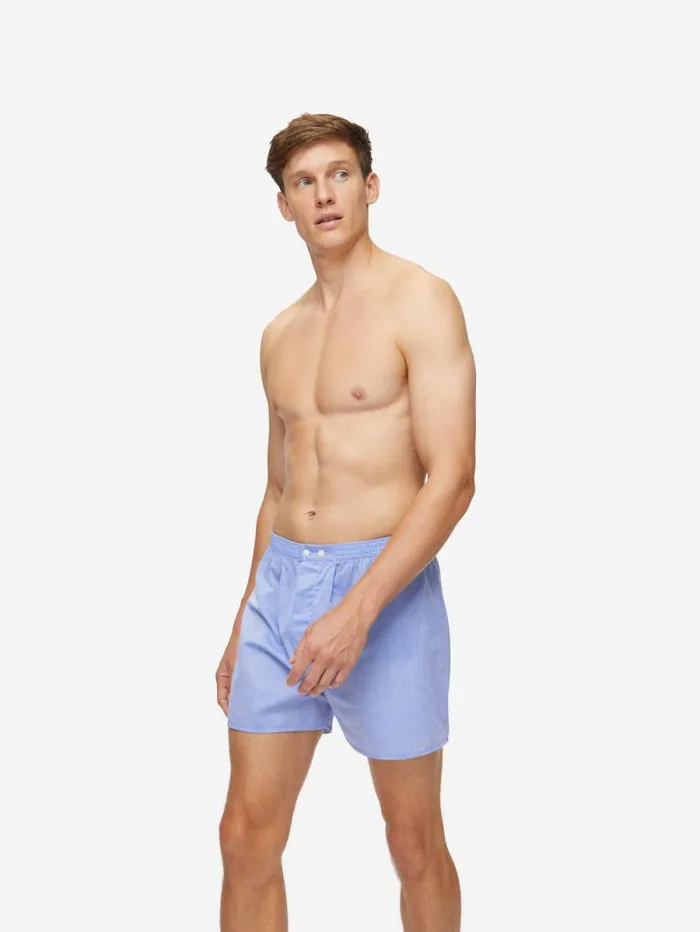 Derek Rose Classic Fit Boxer Shorts Men Classic Fit Boxers Amalfi Cotton Batiste Blue