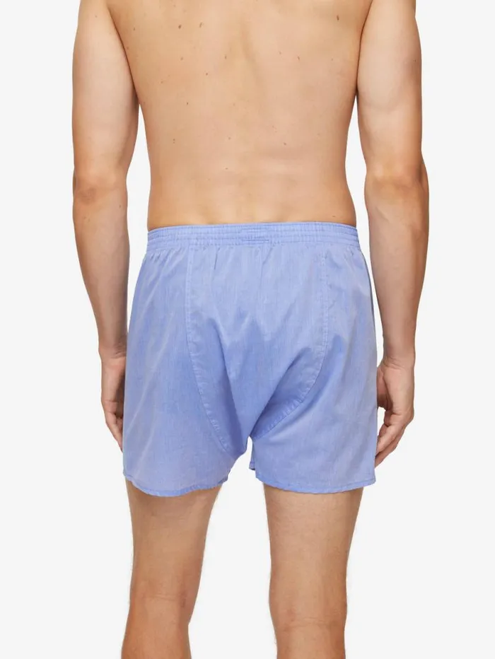 Derek Rose Classic Fit Boxer Shorts Men Classic Fit Boxers Amalfi Cotton Batiste Blue