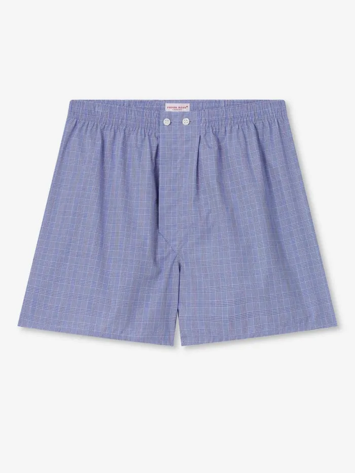 Derek Rose Classic Fit Boxer Shorts Men Classic Fit Boxers Felsted 3 Cotton Blue