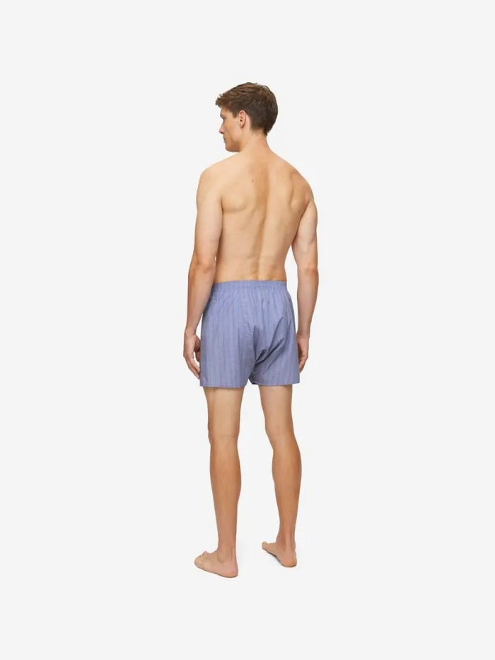 Derek Rose Classic Fit Boxer Shorts Men Classic Fit Boxers Felsted 3 Cotton Blue