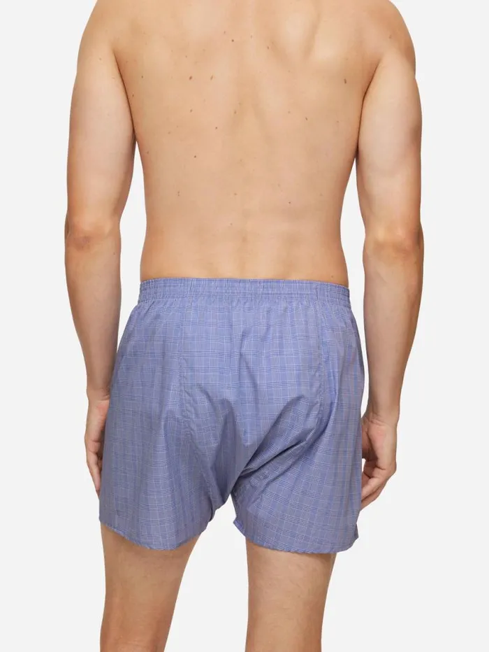 Derek Rose Classic Fit Boxer Shorts Men Classic Fit Boxers Felsted 3 Cotton Blue