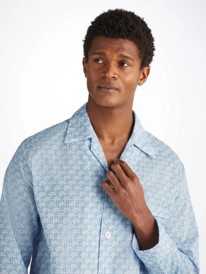 Derek Rose Cotton Pajamas Men Classic Fit Pajamas Ledbury 72 Cotton Batiste Blue Derek Rose Cotton Pajamas Men Classic Fit Pajamas Ledbury 72 Cotton Batiste Blue