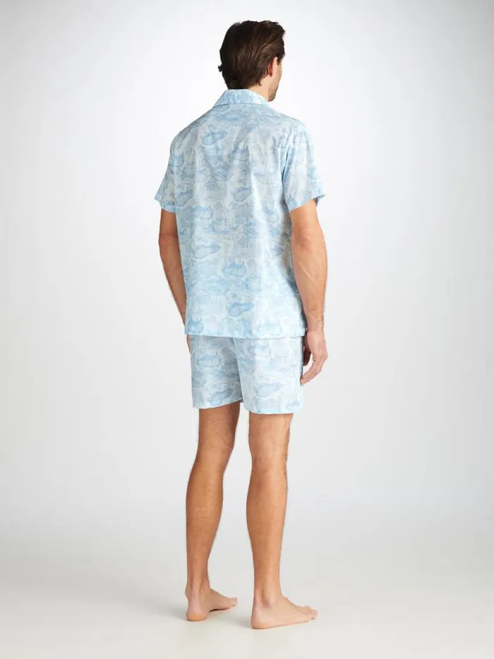Derek Rose Cotton Pajamas Men Short Pajamas Ledbury 77 Cotton Batiste White