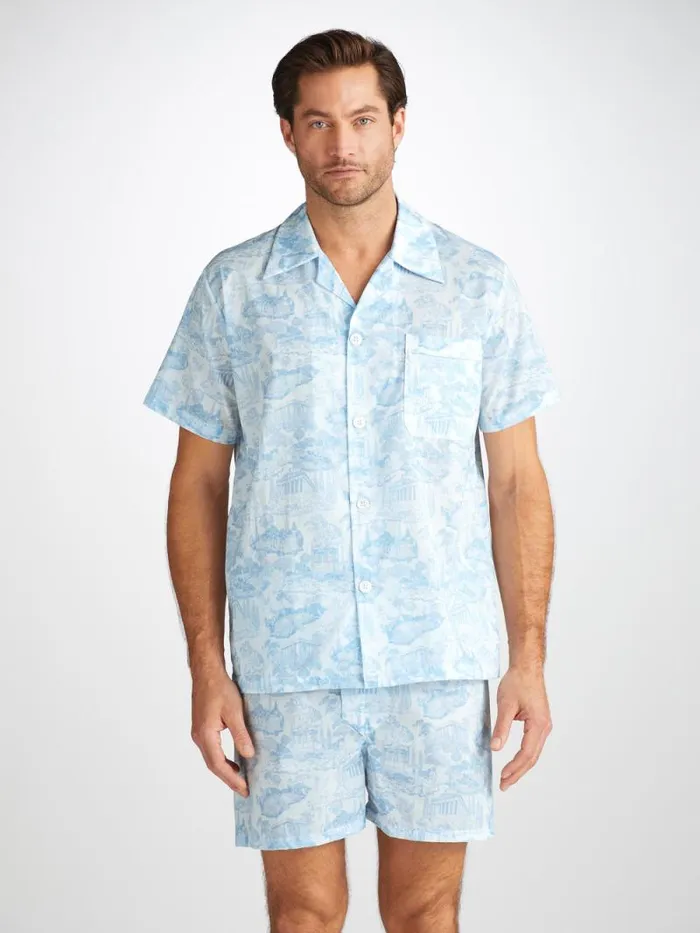 Derek Rose Cotton Pajamas Men Short Pajamas Ledbury 77 Cotton Batiste White