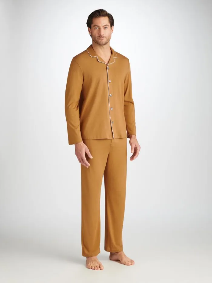 Derek Rose Jersey Pajamas Men Pajamas Basel Micro Modal Stretch Gold
