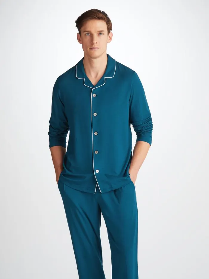 Derek Rose Jersey Pajamas Men Pajamas Basel Micro Modal Stretch Poseidon Blue Derek Rose Jersey Pajamas Men Pajamas Basel Micro Modal Stretch Poseidon Blue