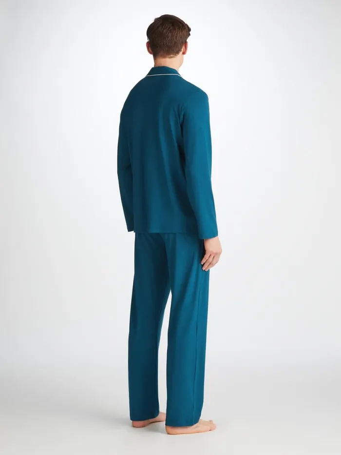 Derek Rose Jersey Pajamas Men Pajamas Basel Micro Modal Stretch Poseidon Blue
