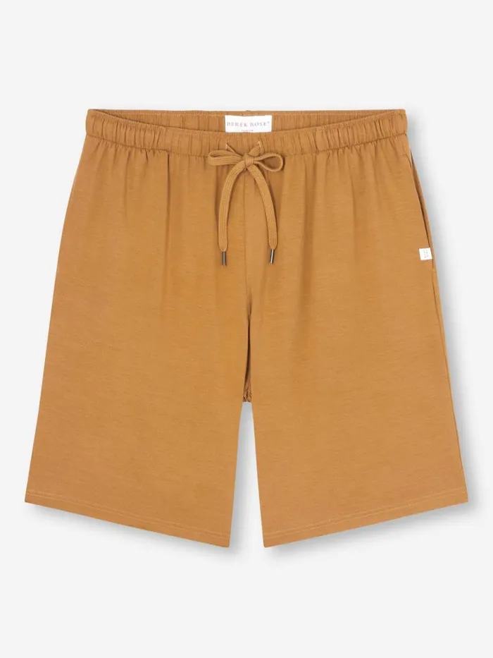 Derek Rose Lounge Shorts Men Lounge Shorts Basel Micro Modal Stretch Gold