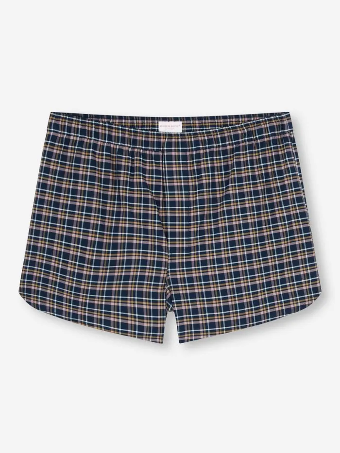 Derek Rose Modern Fit Boxer Shorts Men Modern Fit Boxers Barker 37 Cotton Navy