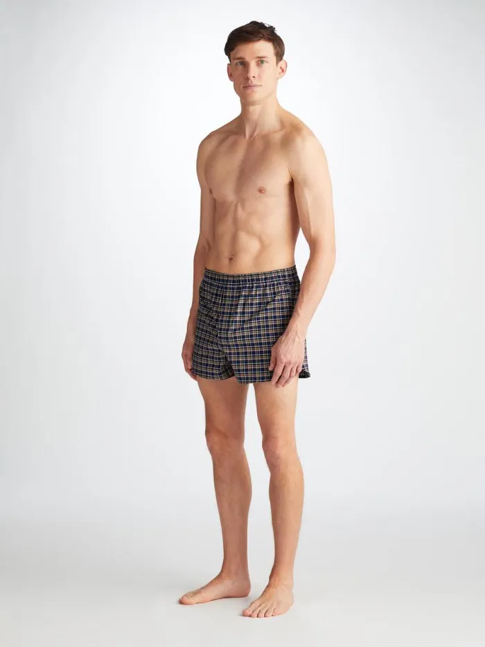 Derek Rose Modern Fit Boxer Shorts Men Modern Fit Boxers Barker 37 Cotton Navy