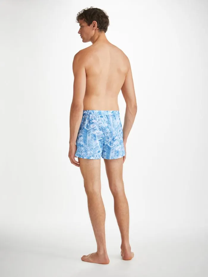 Derek Rose Modern Fit Boxer Shorts Men Modern Fit Boxers Ledbury 70 Cotton Batiste Blue