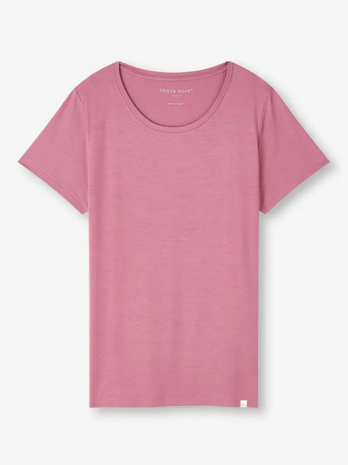 Derek Rose Short Sleeve TShirts Women TShirt Lara Micro Modal Stretch Orchid Purple