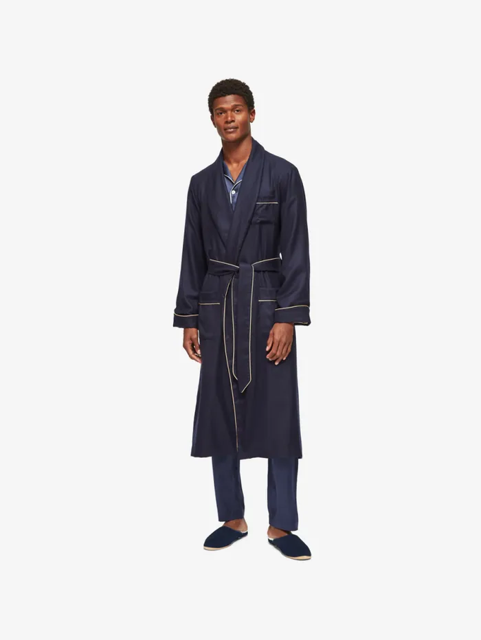 Derek Rose Slippers MenSlippers Mule Slippers Douglas Suede Sheepskin Navy