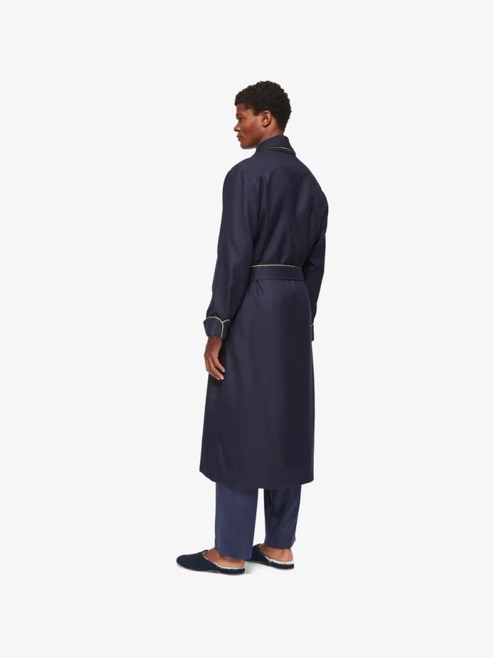 Derek Rose Slippers MenSlippers Mule Slippers Douglas Suede Sheepskin Navy