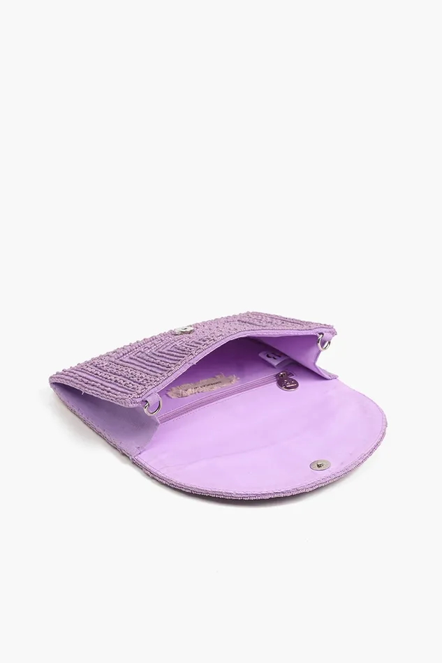 Digital Lavender Embellished Clutch Crossbody Bags America and Beyond Women