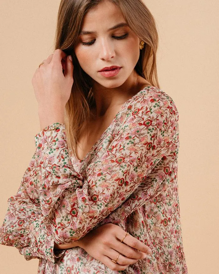 DRESS ECRU MARLISE Shop Grace and Mila Printed Dresses