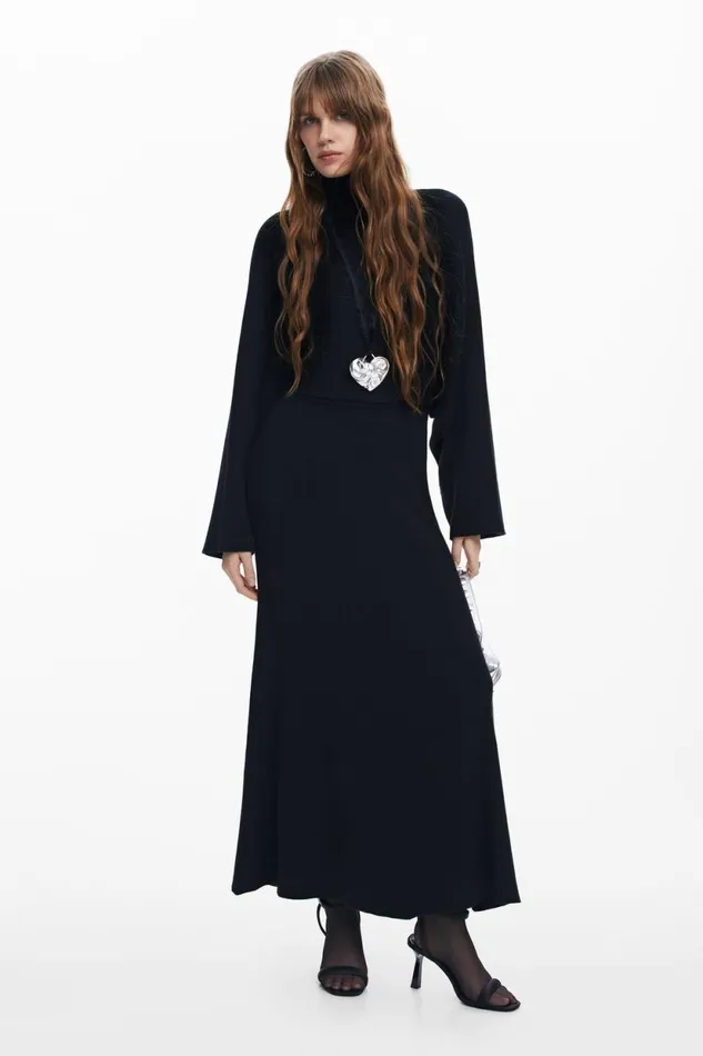Dresses And Jumpsuits Women Desigual Combined Plain Dress Black