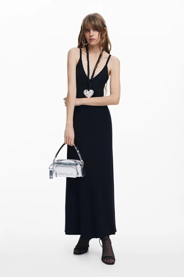 Dresses And Jumpsuits Women Desigual Combined Plain Dress Black