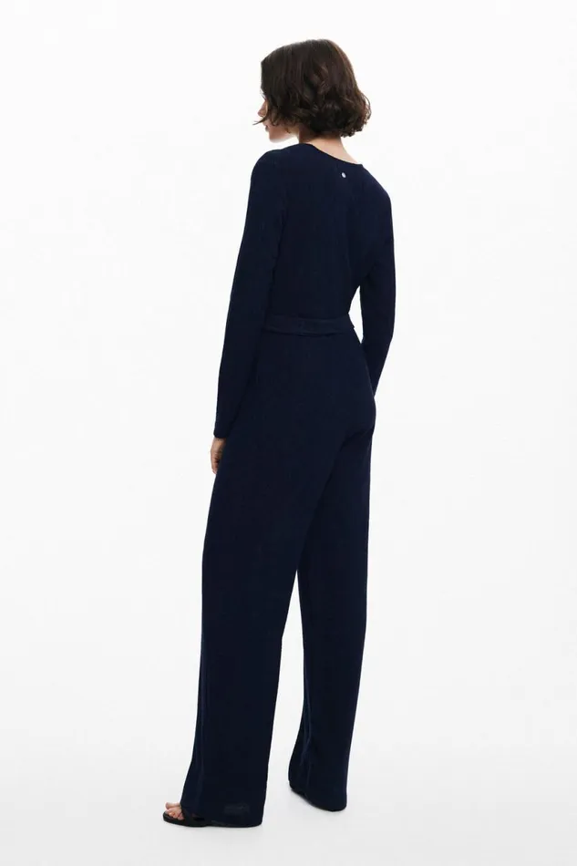 Dresses And Jumpsuits Women Desigual Fluid Jumpsuit Belt Blue