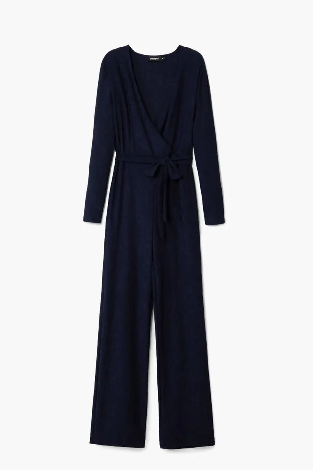 Dresses And Jumpsuits Women Desigual Fluid Jumpsuit Belt Blue