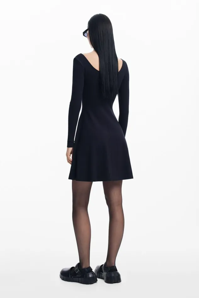 Dresses And Jumpsuits Women Desigual Short Flared Dress Black