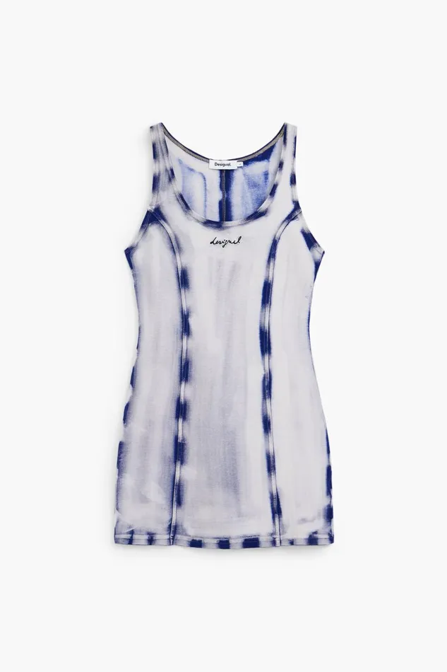 Dresses And Jumpsuits Women Desigual Washedeffect Short Dress Blue