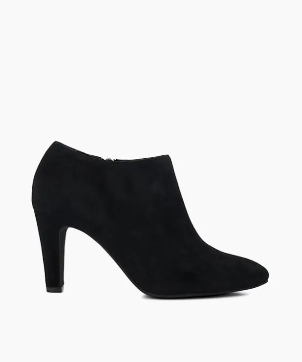 Dune London Ankle Boots Women Heeled Suede Black Ankle Boots Black