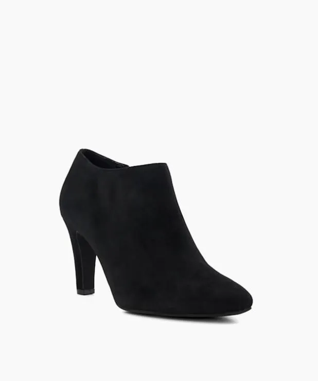 Dune London Ankle Boots Women Heeled Suede Black Ankle Boots Black