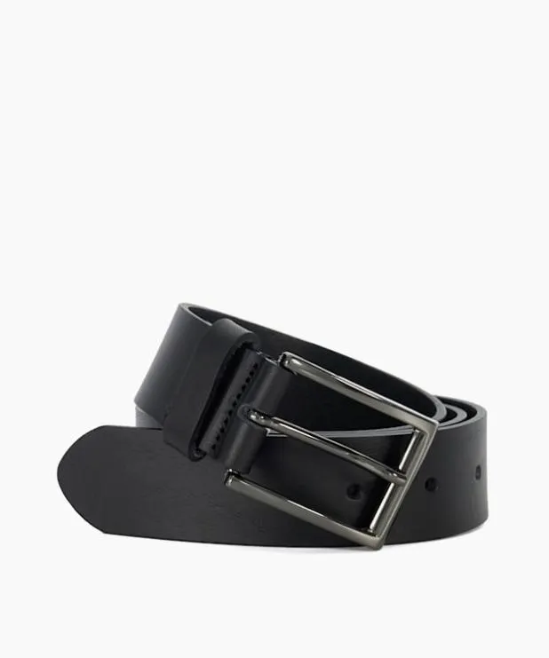 Dune London Belts Men Black Leather Belt Black