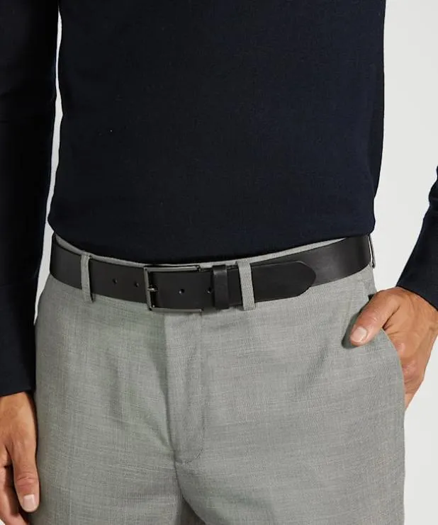 Dune London Belts Men Black Leather Belt Black