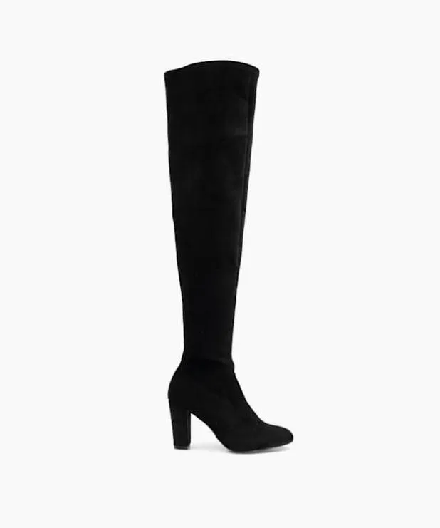 Dune London Black Boots Women Stretch OverTheKnee Boots Black