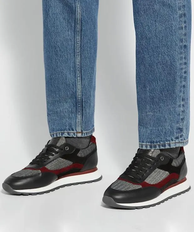 Dune London Black Shoes Men Colour Block Runners Black