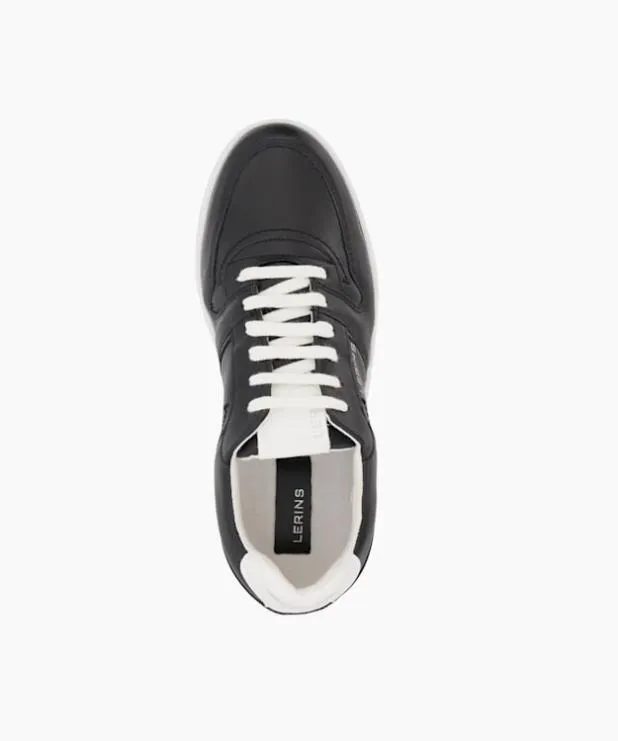 Dune London Black Shoes Men GrapeLeather LaceUp Trainers Black