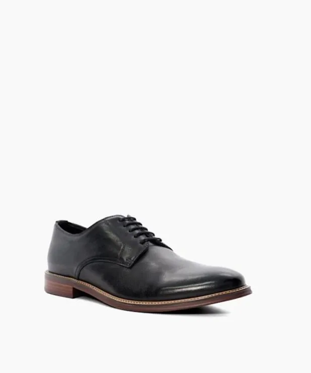 Dune London Black Shoes Men Natural Wood Sole Gibson Shoes Black