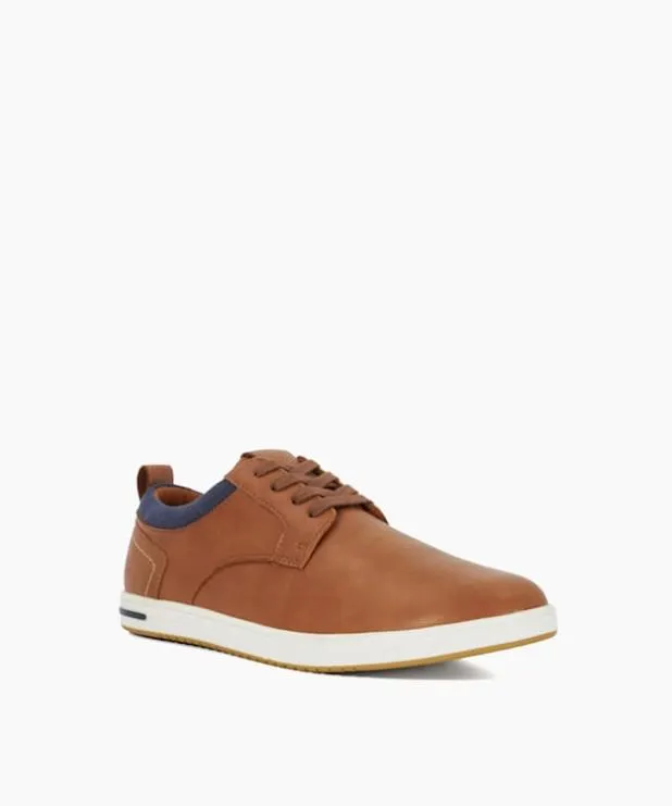Dune London Brown Shoes Men Wide Fit Laceup Trainer Brown