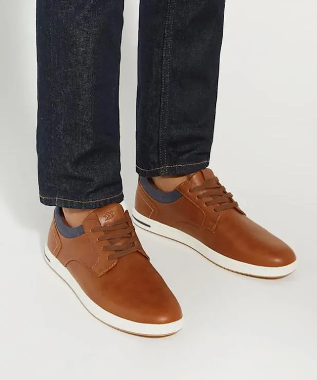Dune London Brown Shoes Men Wide Fit Laceup Trainer Brown