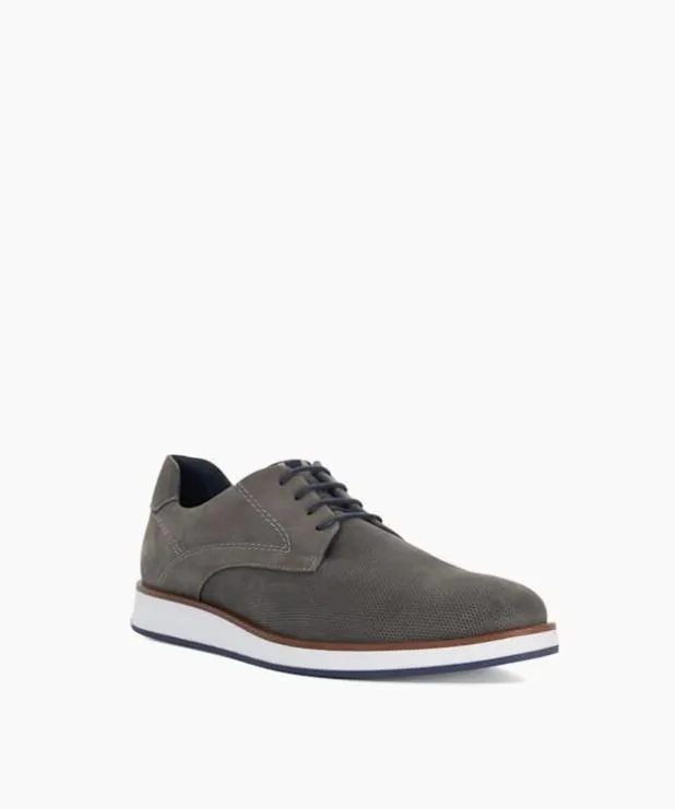 Dune London Casual Shoes Men Perforated Gibson Shoes Grey