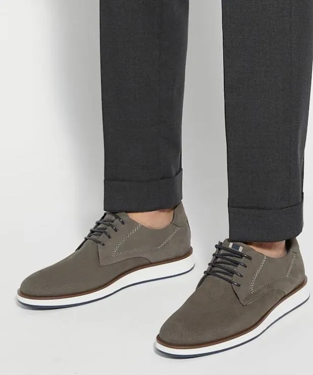 Dune London Casual Shoes Men Perforated Gibson Shoes Grey