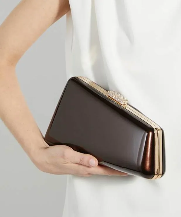 Dune London Clutch Bags Women Asymmetric Clutch Bag Brown