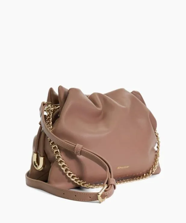 Dune London Crossbody Bags Women Leather Drawstring Bag Brown