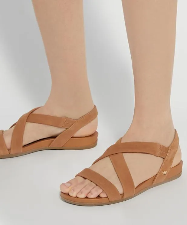 Dune London Flat Sandals Women Flat Nubuck Sandals Brown